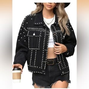 Black Studded Women's Jacket